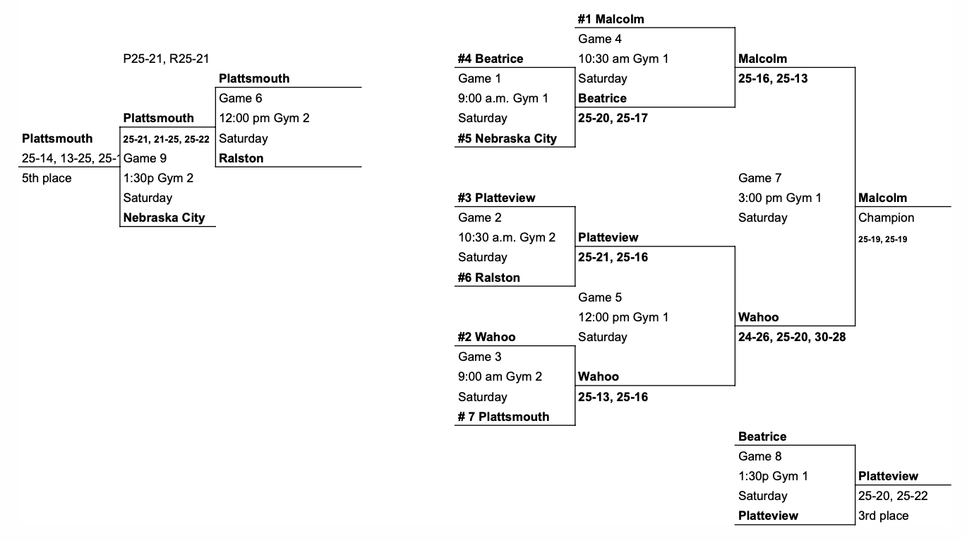 Wahoo Public Schools Warrior Volleyball sweeps Arlington in first semifinal match, but denied
